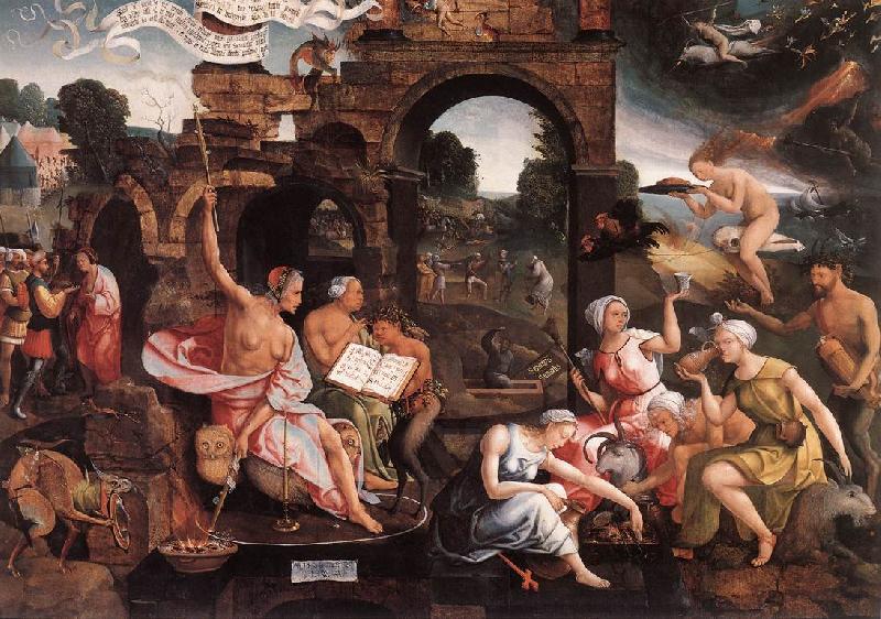CORNELISZ VAN OOSTSANEN, Jacob Saul and the Witch of Endor dfg oil painting image
